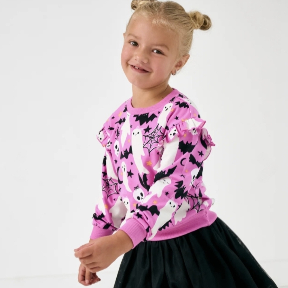 Little Sleepies Frightful Friends Flutter Crewneck Sweatshirt 5T NIB